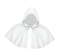 kowaku Mantello di Halloween Cosplay Mantello della Morte Cappello con Cappuccio Medievale, Bianco