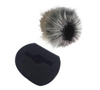 kowaku Microfono Copertura Antivento Schiuma Accessorio Riduzione Rumore Riutilizzabile Leggera Adatta a Interviste Podcast Esterni, Bianco Grigio