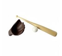 kowaku Miniatura Set Baseball Guantone Mazza Palla Accessorio Bambola Plastica Realistica Compatibile con Bambole 15cm Ob11 Bjd Adatto per Fai da Te Scenico
