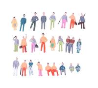 kowaku Miniature Figure Set Statuine Miniatura Realizzate in Materiale Pp Resistente Dettagli Raffinati Scenette Architettura Ornamenti Micro Paesaggio Adatt, 26 Pezzi da 25 Mm