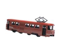 kowaku Modello di Tram Classico Giocattolo Giocattolo 1:90 con Regali di Compleanno della Collezione di Applicazione della Luce e Music, Retro Rosso