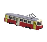 kowaku Modello di Tram Classico Giocattolo Giocattolo 1:90 con Regali di Compleanno della Collezione di Applicazione della Luce e Music, Rosso