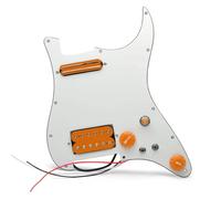 kowaku Music Pickup Panel Piastra Battipenna Caricata Pickguard Precablaggi con Humbucker Mini Humbucker Magneti Alnico 5 Pannello PVC Selettore Coil Split, Arancione