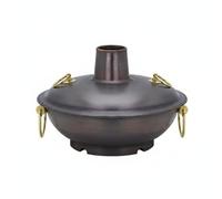 kowaku Pentola in Rame Puro Addensato con Riscaldamento Rapido E Stabile Casseruola Hot Pot Layout a Doppia Vasca per, 36cm, Modello Brodo Chiaro Retrò Addensato Oltre 10 Persone
