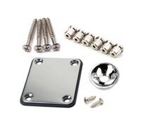 kowaku Piastra di Rinforzo Kit Parti Chitarra Piastra Collo Boccole Stringhe Coppa Ferrule Viti Connessione Solida Metallo Finitura Adatto per Musicisti Liuteria Prove Palcoscenico, Argento