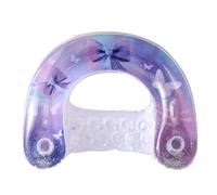 kowaku Poltrona Gonfiabile da Piscina Ergonomico Poltrona a Forma di U Portabicchieri Resistente Isola Relax per ulti, Farfalla Viola Da Sogno, 95X85cm