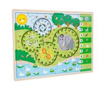 kowaku Puzzle con Ingranaggi Rotanti in Legno Durevole Puzzle in Legno con Ingranaggi senza Schermo Gioclo per Area Gioco, Attrezzatura Animali