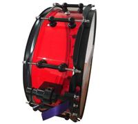 kowaku Rullante Acrilico Tamburo Percussione Cassa Battente Cerchio Metallico con Testa Trasparente Tono Luminoso Tenuta, Rosso, Tamburo In Acrilico Rosso 14 5.5 Con Anse Doppie Nere