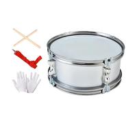 kowaku Rullante Kit Completo Strumento Musicale Tamburo per Studenti Include Cinghia Regolabile Bacchette E Guanti Adatto per Bande Musicali E Gruppi Scolast, Grigio Argento