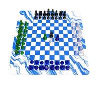 kowaku Scacchi con Pezzi in Plastica Trasparente Scacchi Internazionali Resistente Gioco da Tavolo per Riunioni Riunioni Non Formali, Non Borsa