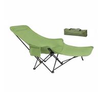 kowaku Sedia Pieghevole da Esterno Poltrona da Campeggio Lettino Reclinabile Chaise Pieghevole con Schienale Regolabile E Supporto Gambe Removibile Struttura, Verde