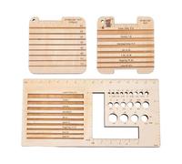 kowaku Set di Righelli per La Misurazione Del Lavoro a Maglia, Righello per La Misurazione Dei Da Maglia, Guida per L'avvolgimento Del Filato, Acce, 3 Pezzi