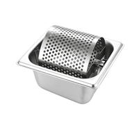 kowaku Spalmatore di Burro Rullo Acciaio Inox Distributore Dosatore Rullo per Burro Finitura Argento Liscia Facile da Pulire Erogazione Uniforme su Panini E, 1.0L, Set Con Base Piatta