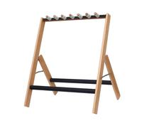 kowaku Supporto Multiplo per Chitarra, Supporto Da Pavimento in Legno, Pieghevole, Supporto per Chitarra con Imbottitura Antigraffio, Supporto per Chitarra P, Tieni Premuto 4 Chitarra