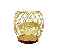 kowaku Supporto Porta Ananas Cestino Cesta Decorativa Contenitore Organizer con Profilo Silhouette E Bordo Superiore in Legno Visibilità Aperta, Oro, Ananas W