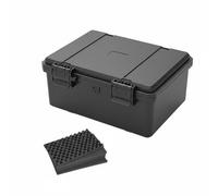 kowaku Valigetta Porta Attrezzi Impermeabile Stagna Resistente Urti Custodia Rigida Professionale con Latches Rinforzati E Foro per Lucchetto con Valvola di, JSJM1710 Nero Con Spugna