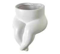 kowaku Vaso da Fiori a Forma di Figura Umana Fatto a Mano, con possibilità di Stoccaggio, per, Dimensioni 11 X 12 X 13 Cm, Bianco