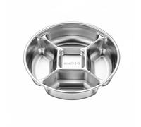 kowaku Vassoio Porta Vivande Vassoio Suddiviso Piatto Multi Scomparto Metallo Resistente Bordo Ergonomico Adatto a Scuola Ristorazione Collettiva Casa Attività All’aperto, 316 Extra Spesso