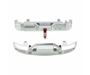 kowaku Veicolo Elettrico Paracolpi Metallo RC Auto Camion Guard Anteriore Posteriore Alluminio Lega Sabbiato Bordo Lucidato Assorbimento Urti Difesa, Argento