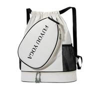 kowaku Zaino Tennis con Tasca Porta Racchette Scomparto Scarpe Dedicato Zaino Portaoggetti Accessori Sportivi Borsa Palestra in Nylon Durevole Adatto per, Bianco