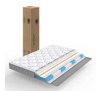 kowdom Materasso 140 x 190 H3 con molle insacchettate a 7 zone | Schiuma confortevole, altezza 10 cm, comfort medio rigido, per divano letto e letto pieghevole, certificato Oeko-Tex