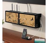 KOWJIFH Scatola nascosta per router Wi-Fi da parete, Mensola sospesa da parete Supporti TV per centro intrattenimento Copertura per cavo modem/router, multipresa, contenitore per nascondere i cavi
