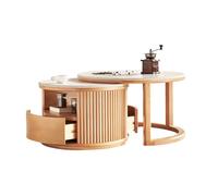 KOWJIFH Tavolini rotondi da caffè per soggiorno, 2 pezzi Tavolini impilabili per piccoli spazi Tavolino centrale circolare facile da montare Set di 2 Mobili moderni per soggiorno e camera da letto