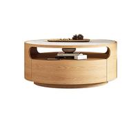 KOWJIFH Tavolino da caffè per soggiorno, Tavolino centrale con ripiano portaoggetti Tavolini da cocktail e tè Mobili rotondi moderni per soggiorno e camera da letto, per casa e appartamento