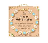 KOXMOON 9 anni ragazza regali di compleanno per ragazza di 9 anni braccialetto margherita roba alla moda braccialetto carino gioielli per figlia nipote 9° compleanno