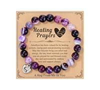 KOXMOON Inspirational Get Well Soon Regali per le donne dopo l'intervento chirurgico pietra naturale ametista braccialetto incoraggiamento rallegrare regali per donne, amici, sorella collega, un