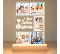 KoxSmar Regalo Personalizzato Mamma, Cornice Personalizzata con Foto, Placca Acrilico Personalizzata con Lampada, Idea Regalo Mamma Compleanno, Regali Natale Personalizzati