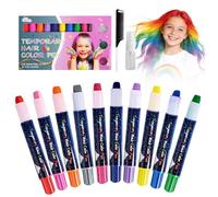 Koxtyzo 10 Colori Gessetti per capelli per Bambini, Pennarelli Tinta Temporanea, Lavabili Colori Capelli Bambina con Pettine e Flacone Spray, per Feste, Carnevale, Adulti, Bambini