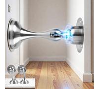 Koxtyzo 2 Pezzi Fermaporta Magnetico, Ferma Porta da Pavimento in Acciaio Inossidabile, Fermaporte Nessun Pugno con 3-M Autoadhesivos e Viti, Door Stopper Pesante Bloccaporta per Casa, Ufficio