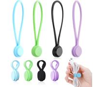Koxtyzo 8 Pezzi Fascette Magnetiche Riutilizzabili in Silicone, Fascette Magnetiche in Silicone per Legare Cavi, Organizzare, Magneti da Frigorifero (4 Pezzi da 2,95'' + 4 Pezzi da 7,68'')