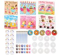 Koxtyzo Kit Pittura Bambini, Kit Lavoretti Creativi per Bambini con 12 figure in gesso e 12 Libri da Colorare, regali per bambine e bambini di 3, 6, 8 e 12 anni per compleanni