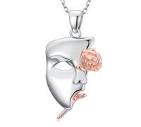 KoyeKei Regali teatrali Maschere Gioielli Argento Sterling 925 Teatro Dramma Gioielli Broadway Regalo per Donne Attrice, Medio, Argento sterling, Non pietra preziosa