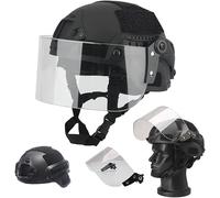 Koyheng Casco Mich 2000 Leggero e Veloce con Visiera Parasole Trasparente per Airsoft Paintball CS War Games Sport all'Aria Aperta