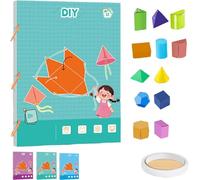 Koyoata - Libro di apprendimento della geometria 3D, libro di apprendimento della geometria 3D con solidi 9/12/15 per bambini dai 5 agli 8 anni, 8 - 12 anni, per insegnare volume e superficie formule