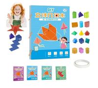 Koyoata - Libro didattico per geometria 3D, libri educativi solidi fai da te, geometria per principianti con modelli geometrici solidi 9/12/15 con design sicuro in corda intrecciata, gioco di