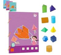 Koyoata Pull String 3D Geometry Learning Book, 3D Geometry Learning Book, Geometric Solids, Geometrys for Beginners with 9/12/15 Solids Geometric Models(Chinese) (9 model)