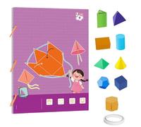 Koyoata Pull String 3D Geometry Learning Book, Boutiquefortun Toy Geometric Models with 9/12/15 Solids, Safe Braided Rope Design for Kids Ages 5-12 (9-model)