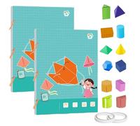 Koyoata Pull String 3D Geometry Learning Book, Boutiquefortun Toy Geometric Models with 9/12/15 Solids, Safe Braided Rope Design for Kids Ages 5-12 (2 Pcs 12-model)