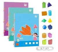 Koyoata Pull String 3D Geometry Learning Book, Boutiquefortun Toy Geometric Models with 9/12/15 Solids, Safe Braided Rope Design for Kids Ages 5-12 (9+12+15-model)