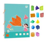 Koyoata Pull String 3D Geometry Learning Book - Boutiquefortun Toy with 9/12/15 Solids for Kids Ages 5-8,8-12,Safe Braided Rope Design, Teach Volume & Surface Area Formulas (12-Models)