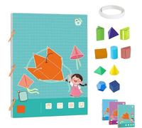 Koyoata Pull String 3D Geometry Learning Book, (Chinese) 3D Shapes Geometry Learning Book, Teach Volume & Surface Area Formulas, Enhance Geometric Understanding (12-Model)