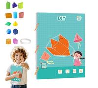 Koyoata Pull String 3D Geometry Learning Book - DIY 3D Geometry Learnings Book Toy with 9/12/15 Models, Adhesive Braided Rope Design for Safe Hands-On Math Exploration (12 Model)