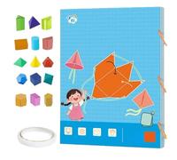 Koyoata Pull String 3D Geometry Learning Book, Geometric Solids, Geometry for Beginners with 9/12/15 Solids Geometric Models with Safe Braided Rope Design (15 model)