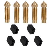 KOYOFEI 5 nodi da 0,4 mm e 5 calzini in silicone per Neptune 4 Plus, accessori per stampanti 3D, 5 nodi in ottone da 0,4 mm e calzini in silicone per Elegoo Neptune 4 Plus, Neptune 4 Max