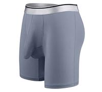 Koyojpoe bseta di Ghiaccio oxer Lunghi Uomo，Mutande Uomo Boxer Aderenti Senza Etichette Morbidi Traspiranti per Ufficio Palestra Quotidiano,3 Articoli Grigi,XL
