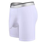 Koyojpoe bseta di Ghiaccio oxer Lunghi Uomo，Mutande Uomo Boxer Aderenti Senza Etichette Morbidi Traspiranti per Ufficio Palestra Quotidiano,3 Articoli Bianchi,6XL